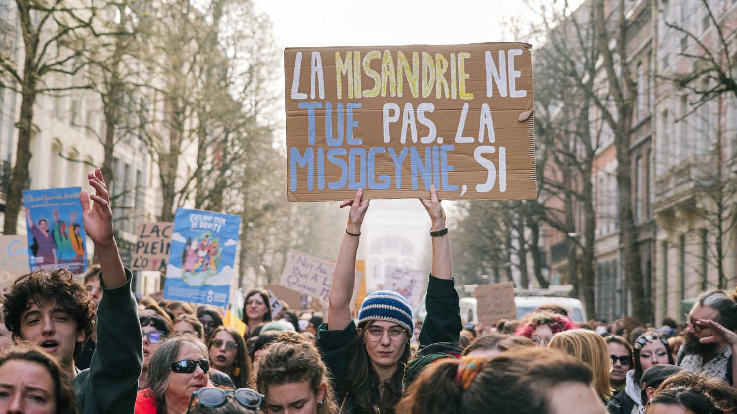 photo prise lors de la manifestation pour la journée du droit des femmes le 8 mars 2026 à Lille.