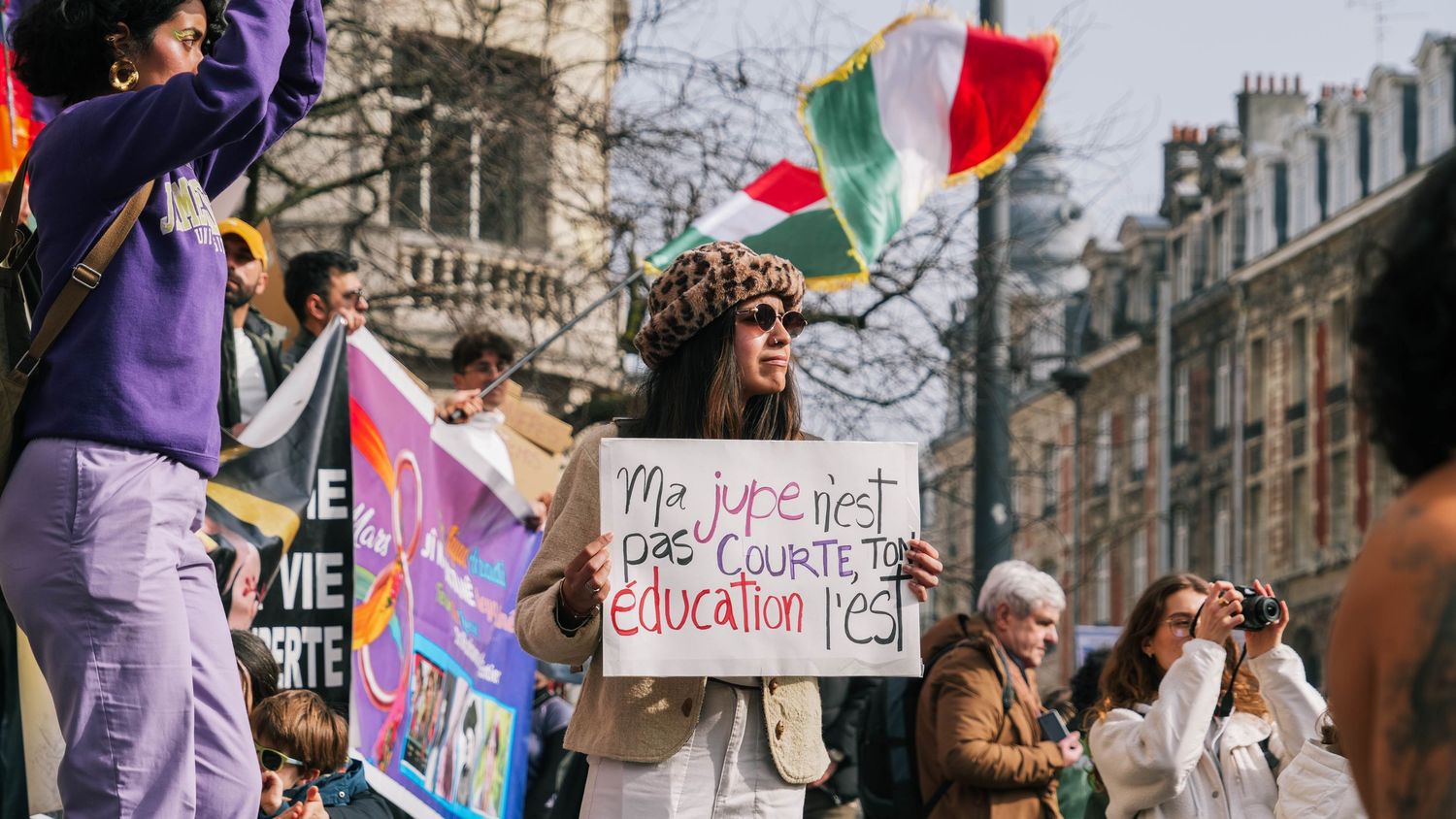 photo prise lors de la manifestation pour la journée du droit des femmes le 8 mars 2026 à Lille.