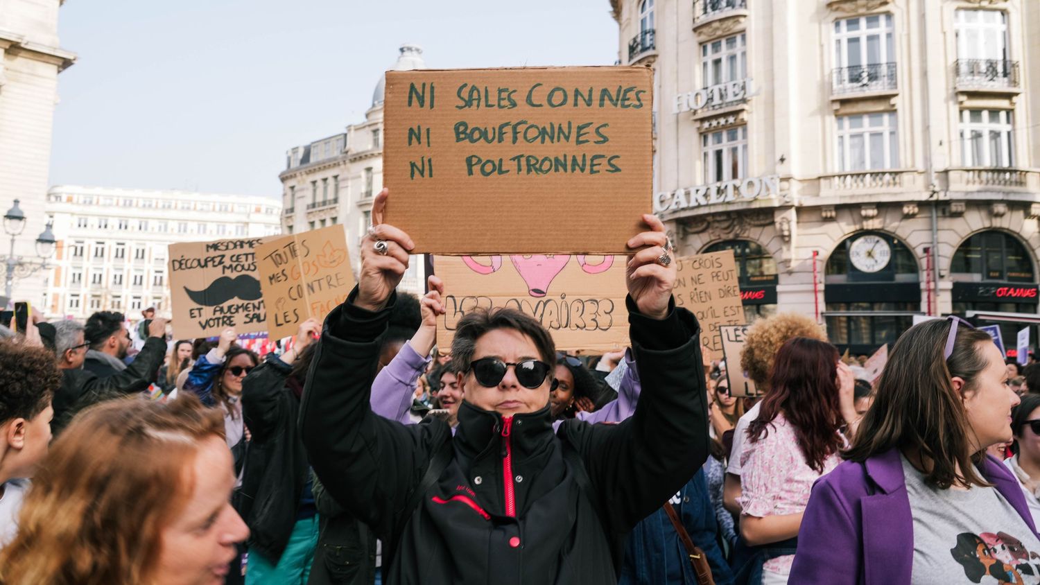 photo prise lors de la manifestation pour la journée du droit des femmes le 8 mars 2026 à Lille.