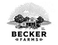 Five vintage black and white farm and agriculture company logos arranged in a horizontal row.