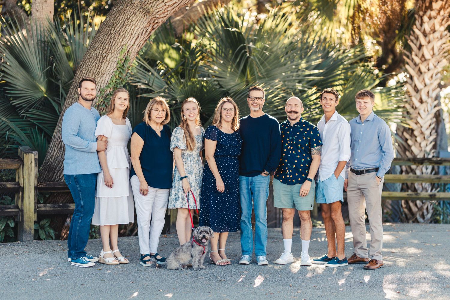 Wedding family group photo outdoors in Palm Beach Gardens Florida