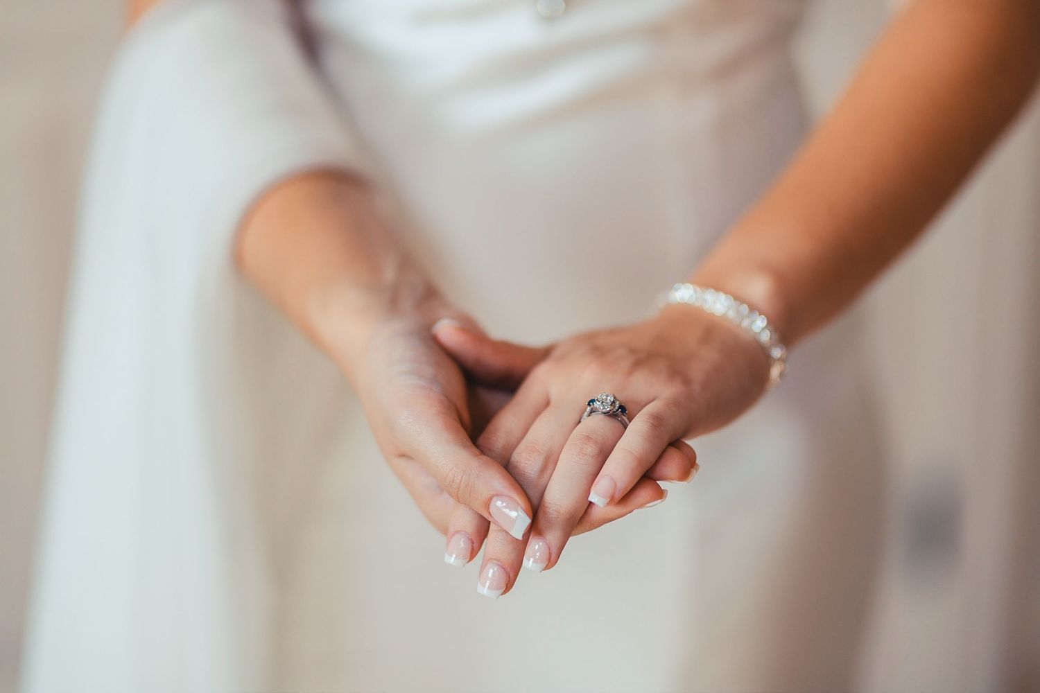 Bride showing wedding ring during bridal details photo in Palm Beach Gardens