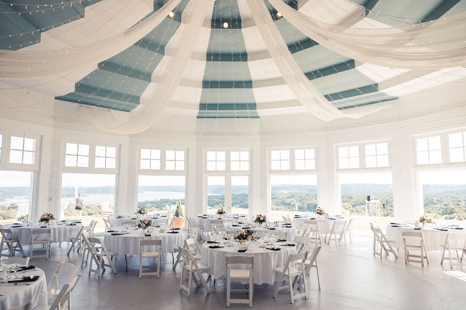 Wedding reception venue setup with ocean views in West Palm Beach Florida
