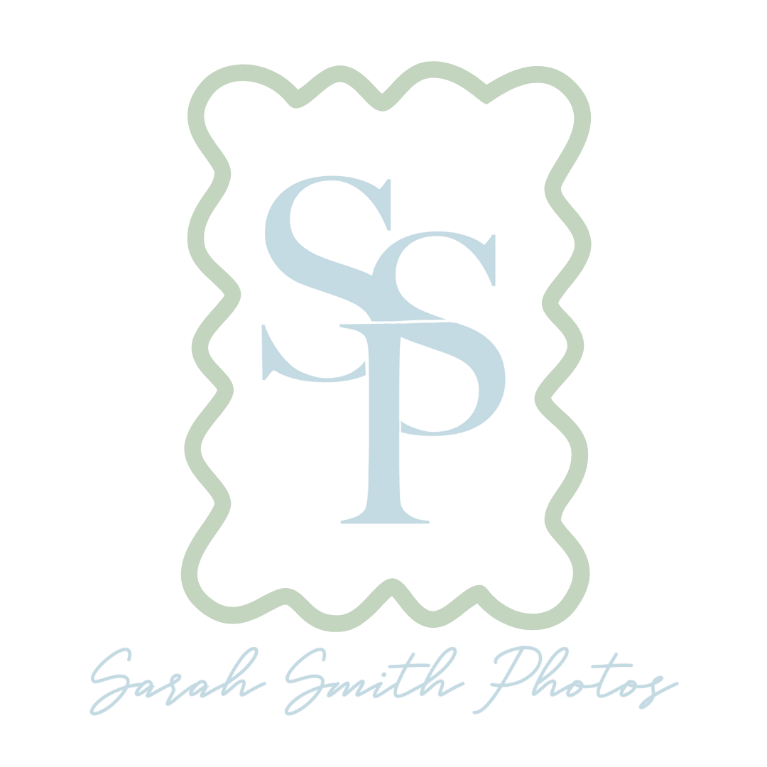 Mint green decorative logo design for Sarah Smith Photography.