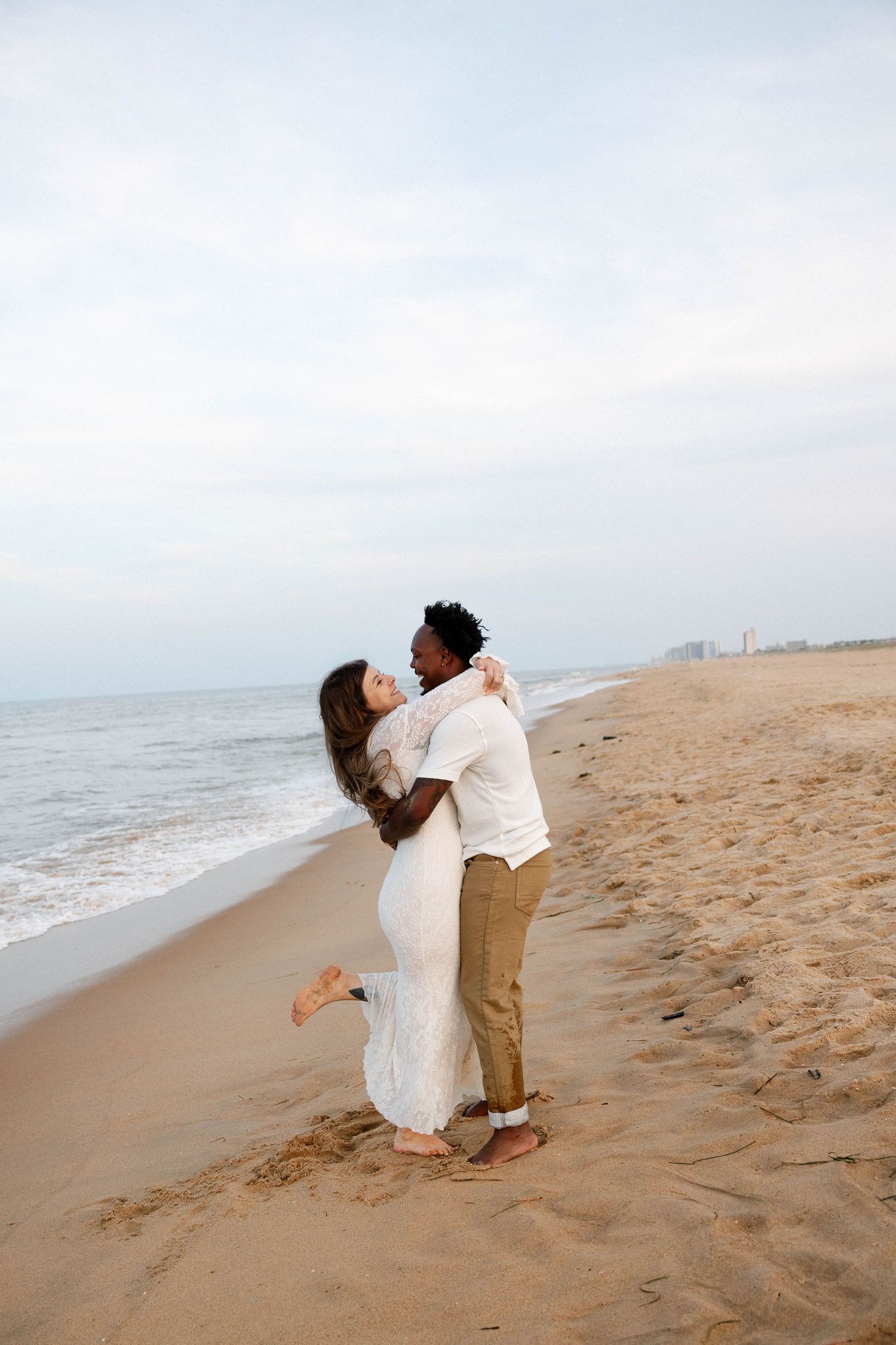 Virginia Beach wedding photographer captures fun engagement session in Virginia Beach