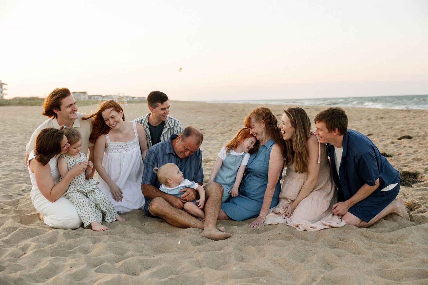 Virginia Beach family photographer captures extended family photos in Sandbridge VA