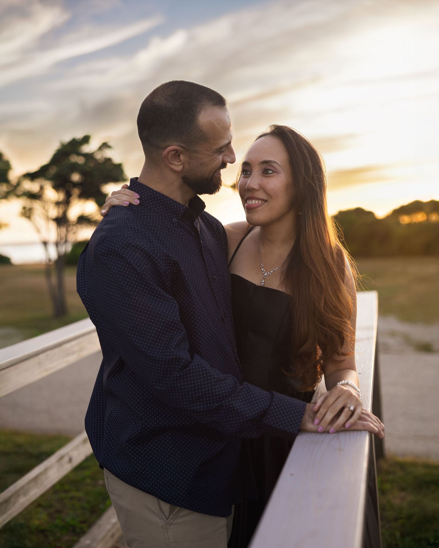 Engagement photoshoot in Jamestown, Rhode Island by Brian Gomez Photography capturing candid love and natural romantic portraits.