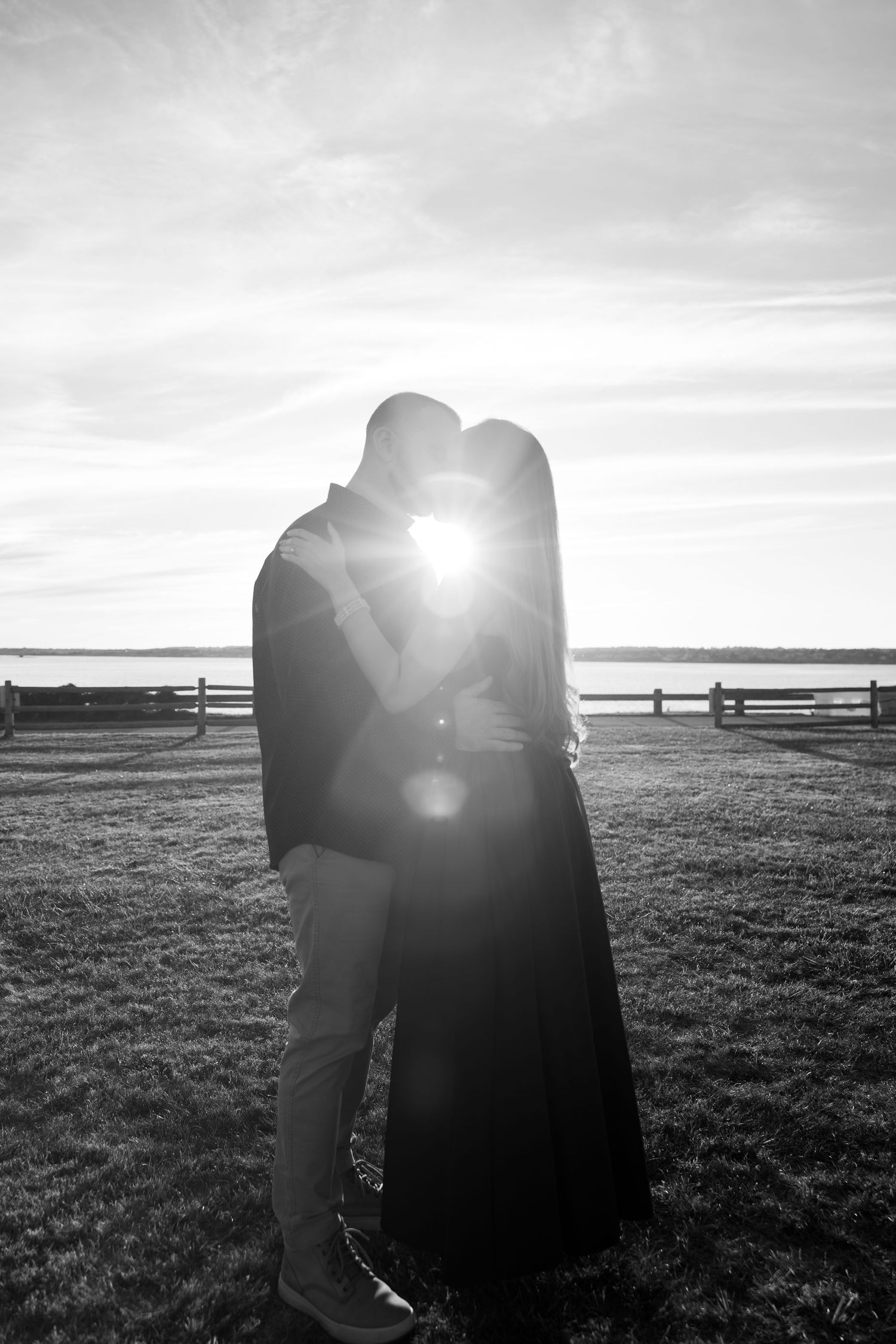 Engagement photoshoot in Jamestown, Rhode Island by Brian Gomez Photography capturing candid love and natural romantic portraits.