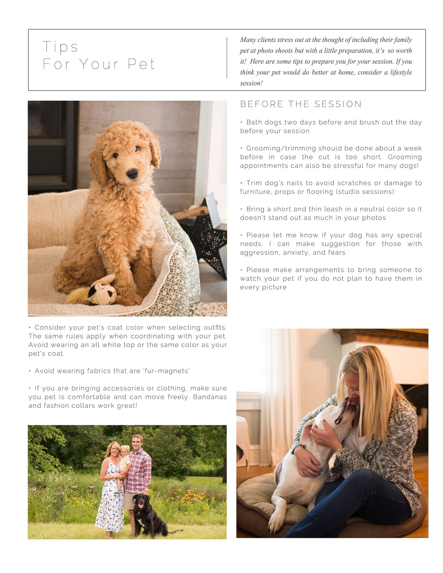 Pet photography guide showing tips for capturing dogs and families together.
