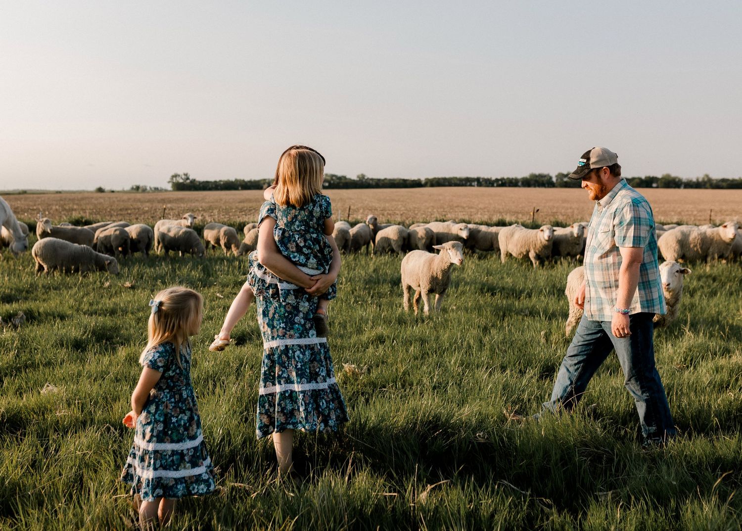 Candid family portrait with natural light and movement in south dakota