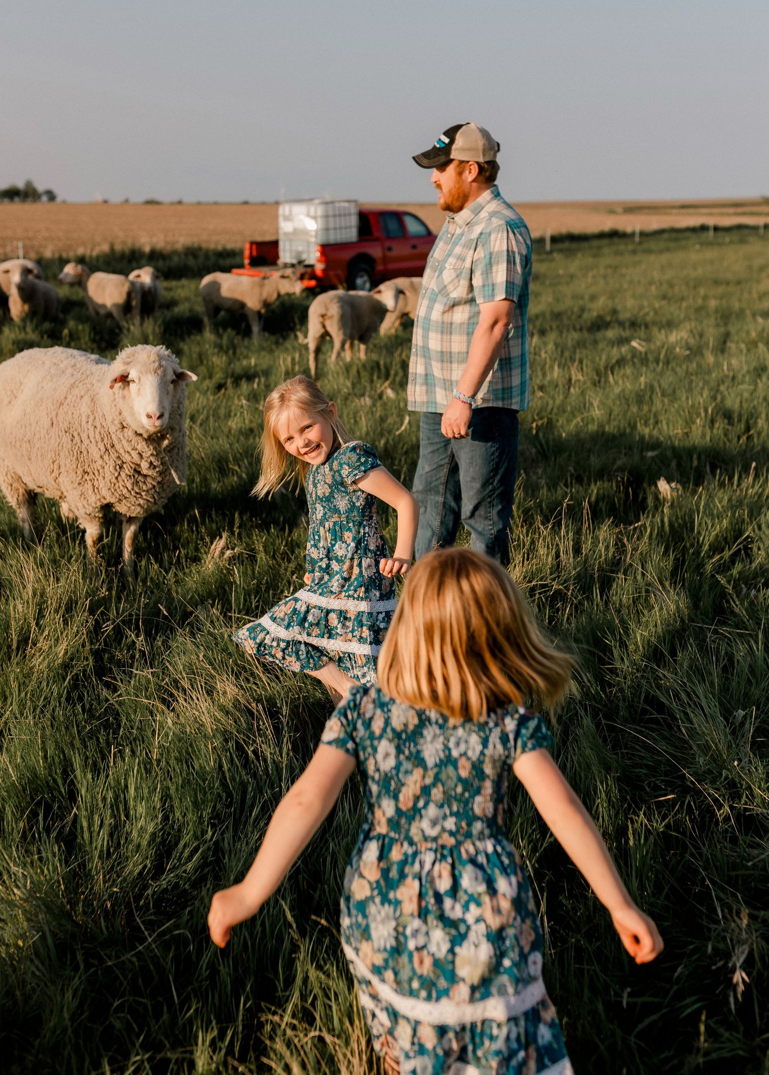 Candid family portrait with natural light and movement in south dakota