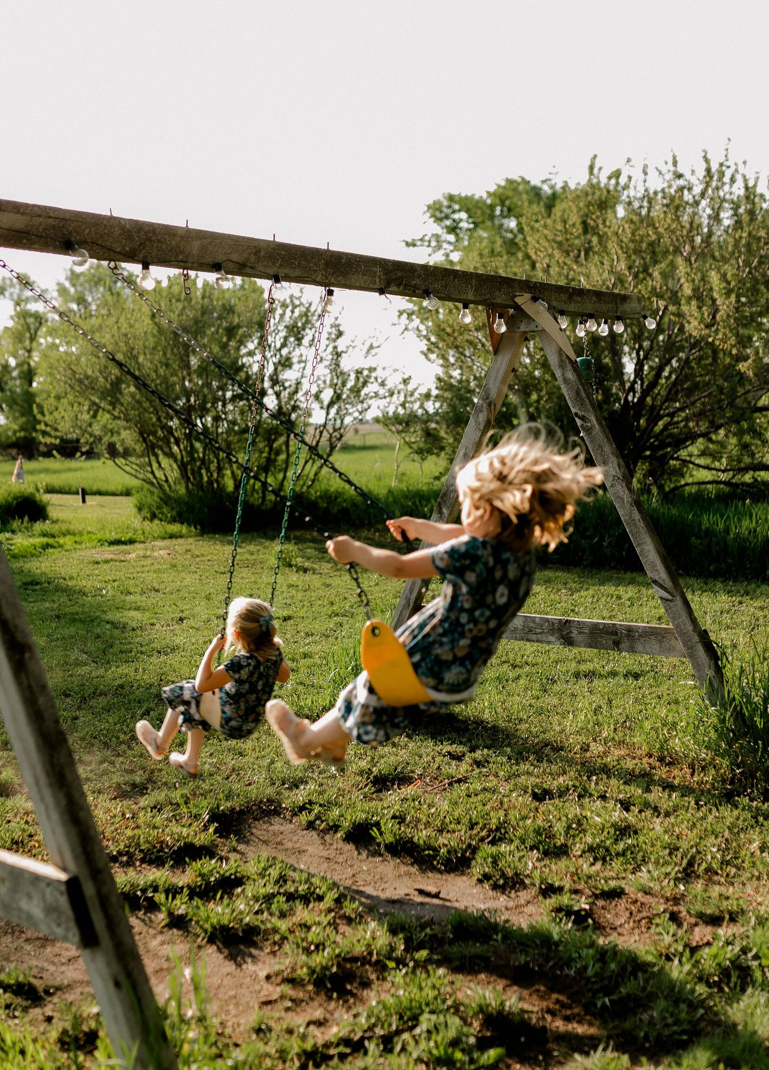 Candid family portrait with natural light and movement in south dakota