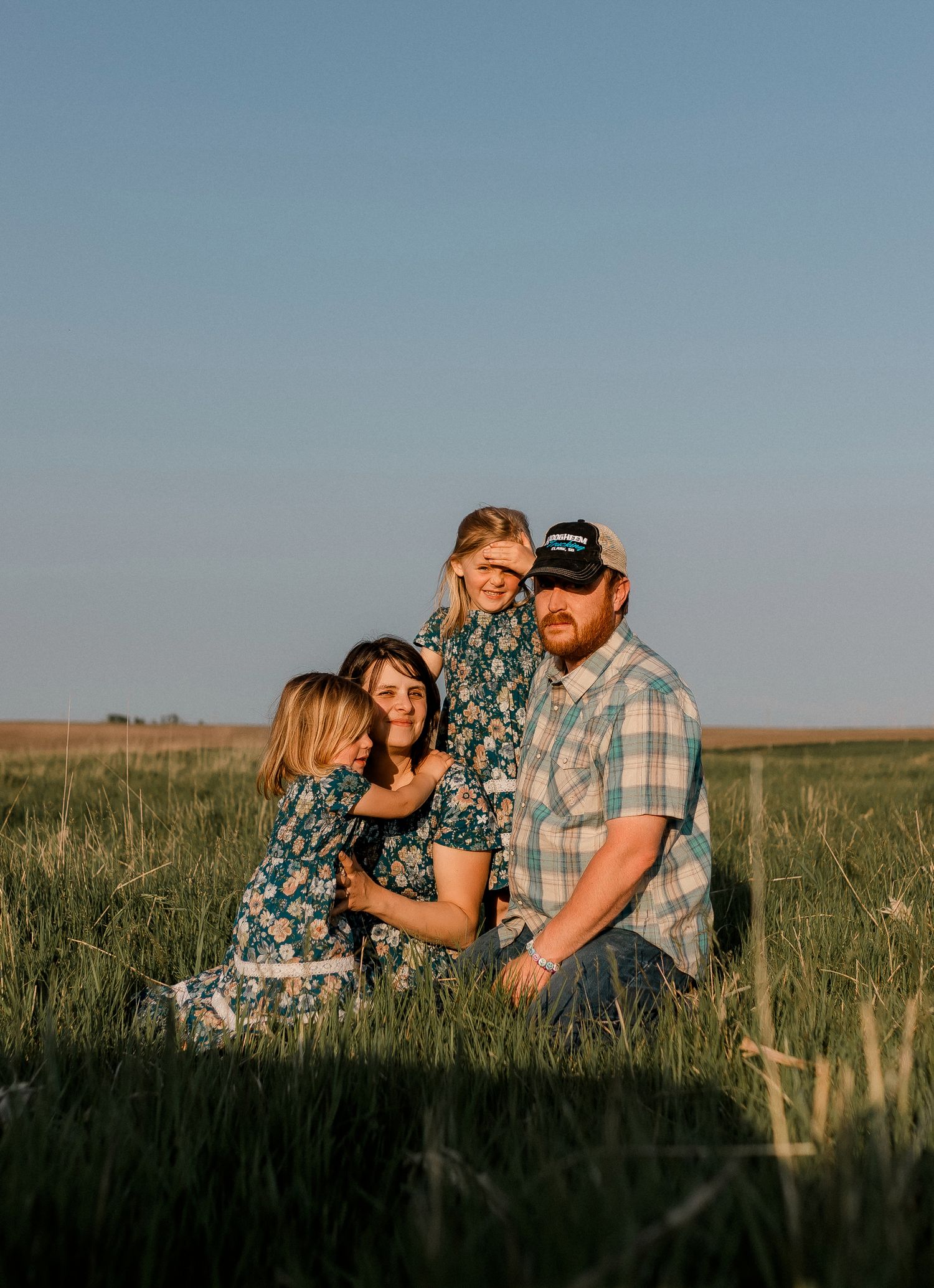 Candid family portrait with natural light and movement in south dakota