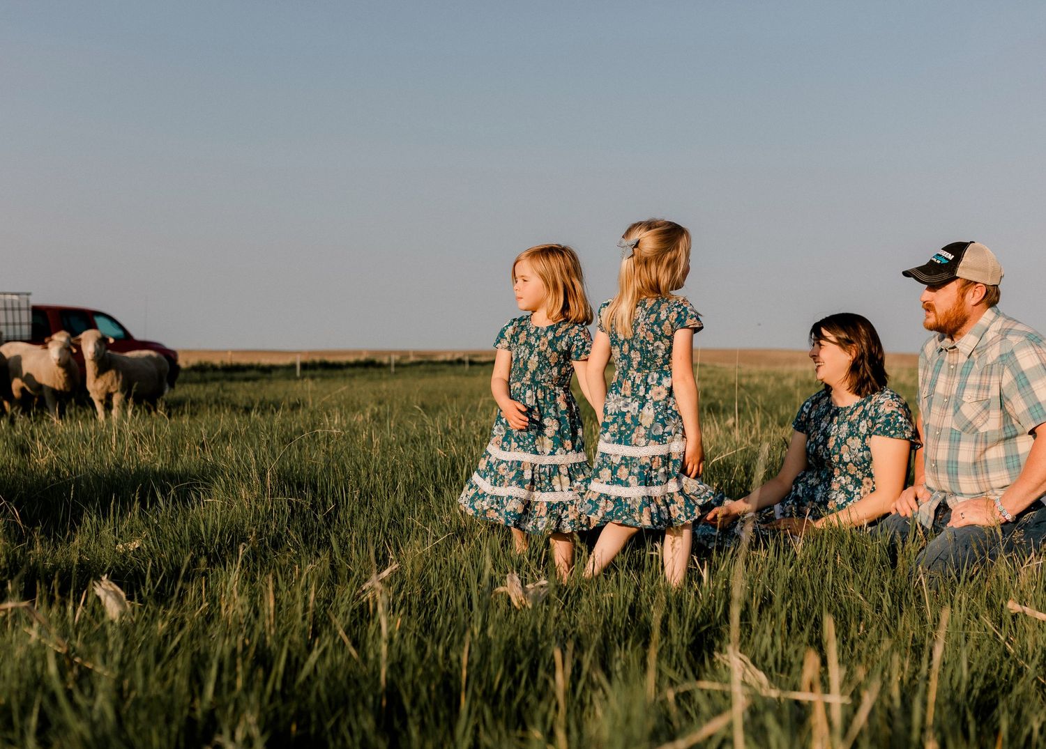 Candid family portrait with natural light and movement in south dakota