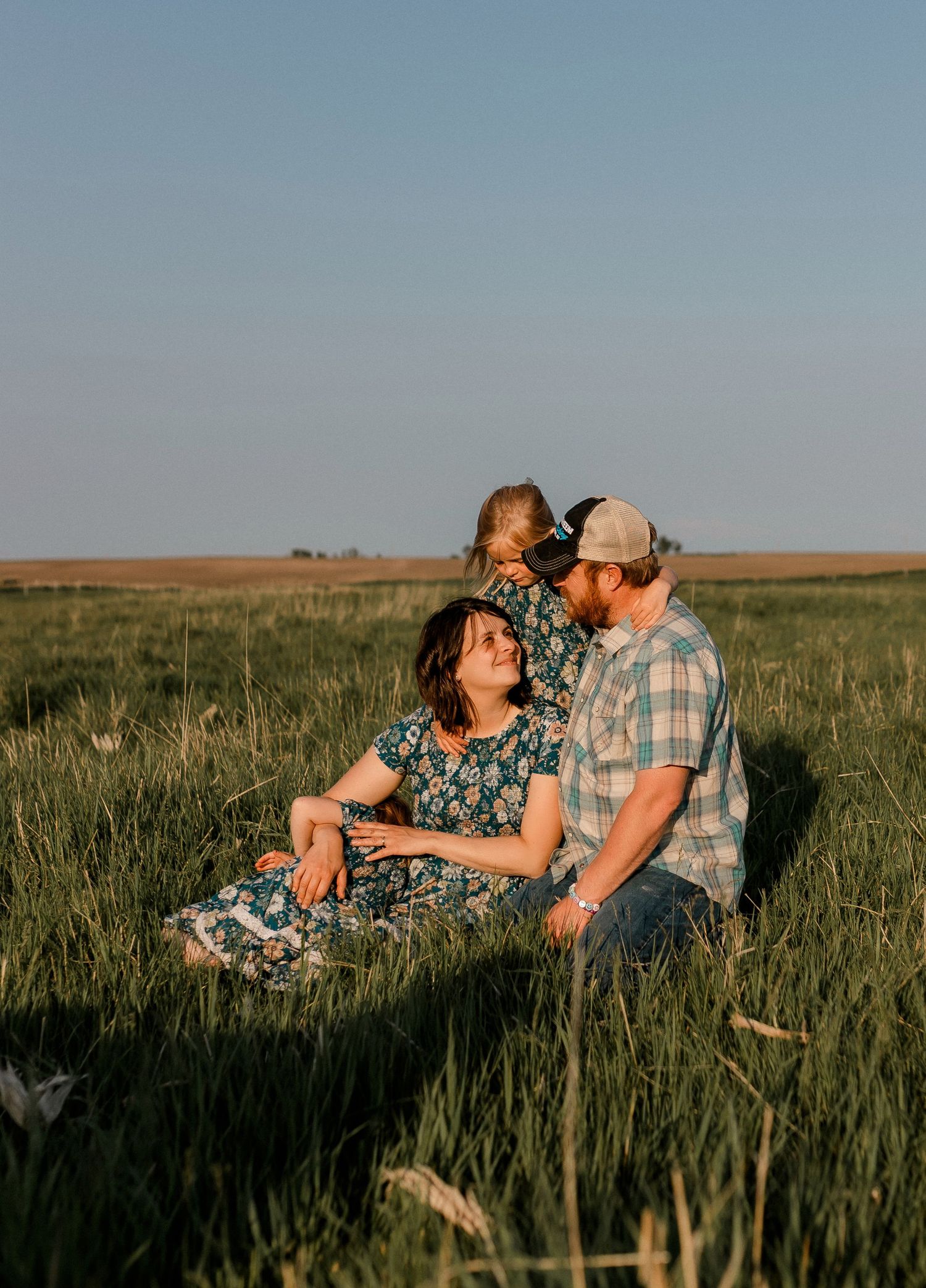 Candid family portrait with natural light and movement in south dakota
