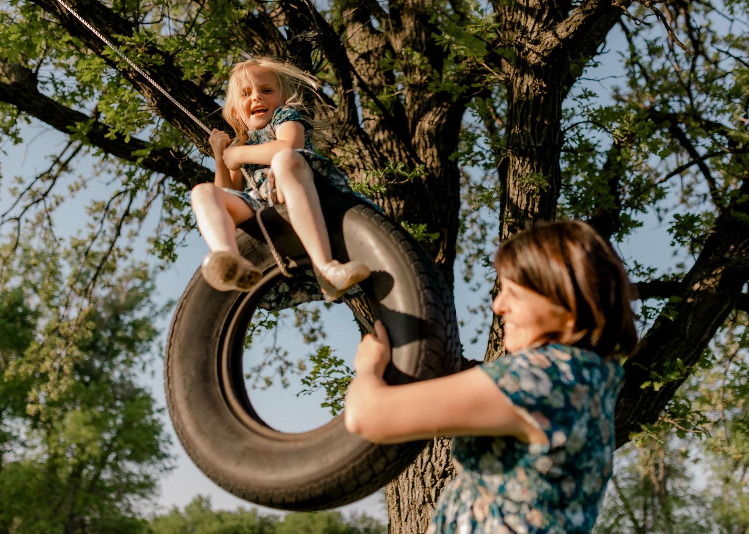 Candid family portrait with natural light and movement in south dakota