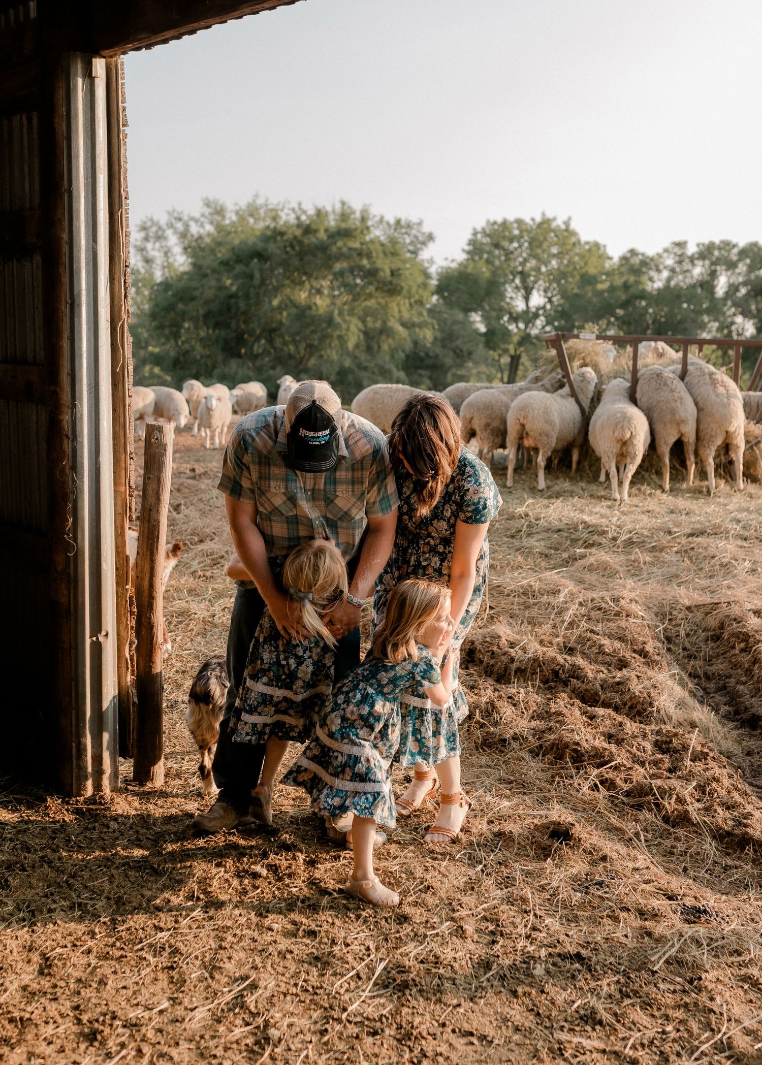 Candid family portrait with natural light and movement in south dakota