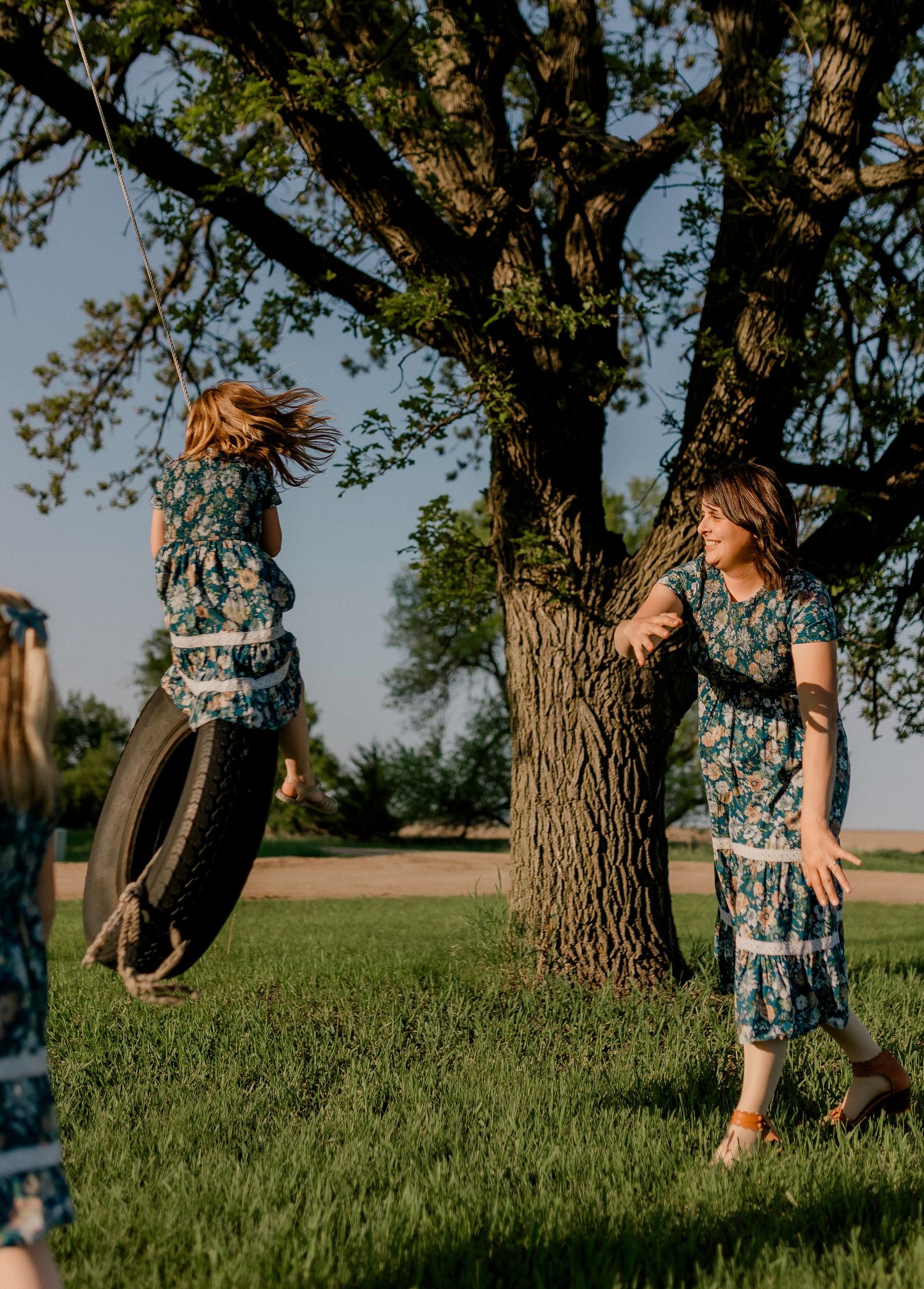 Candid family portrait with natural light and movement in south dakota