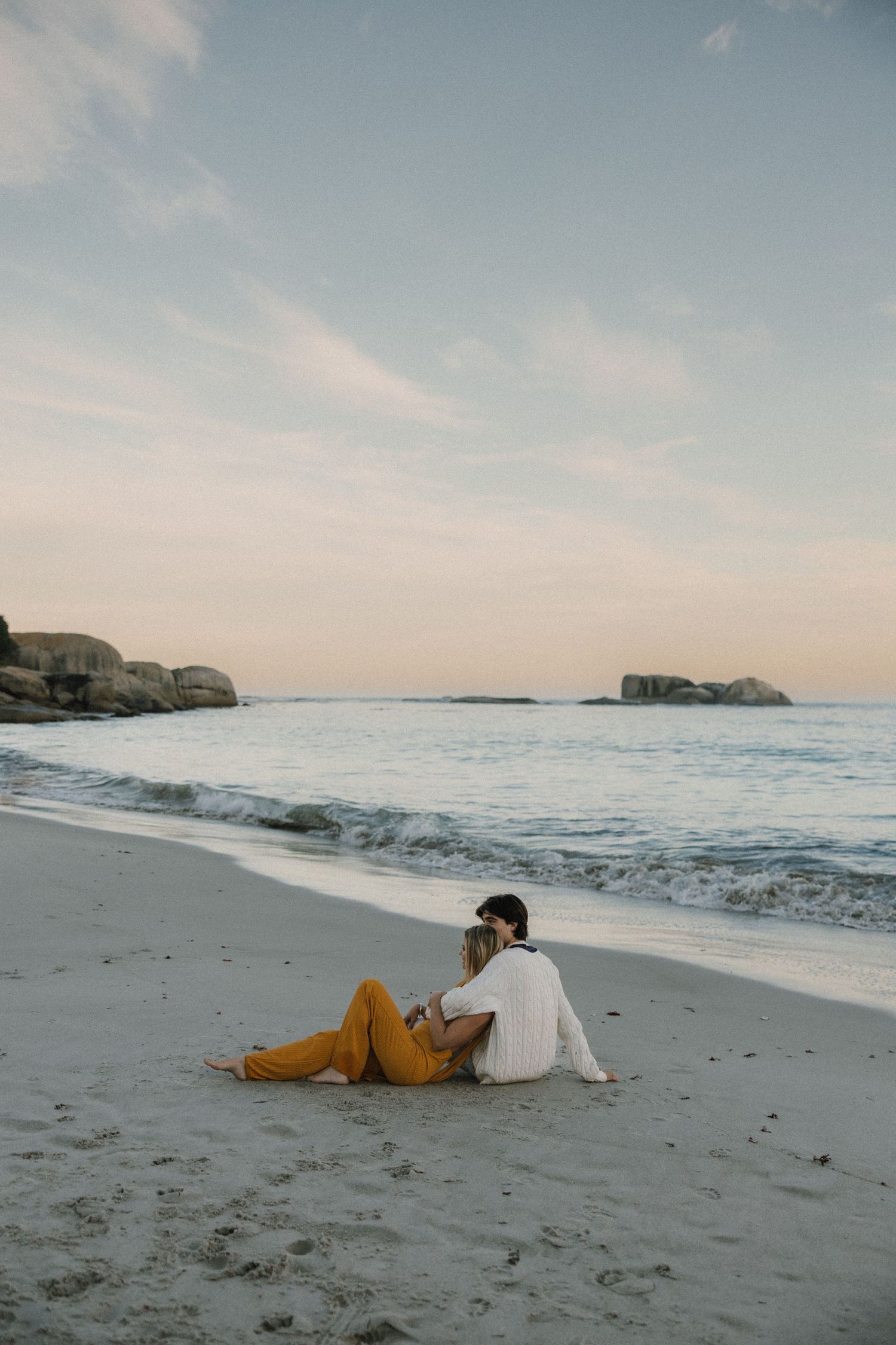 couple on the beach in cape town