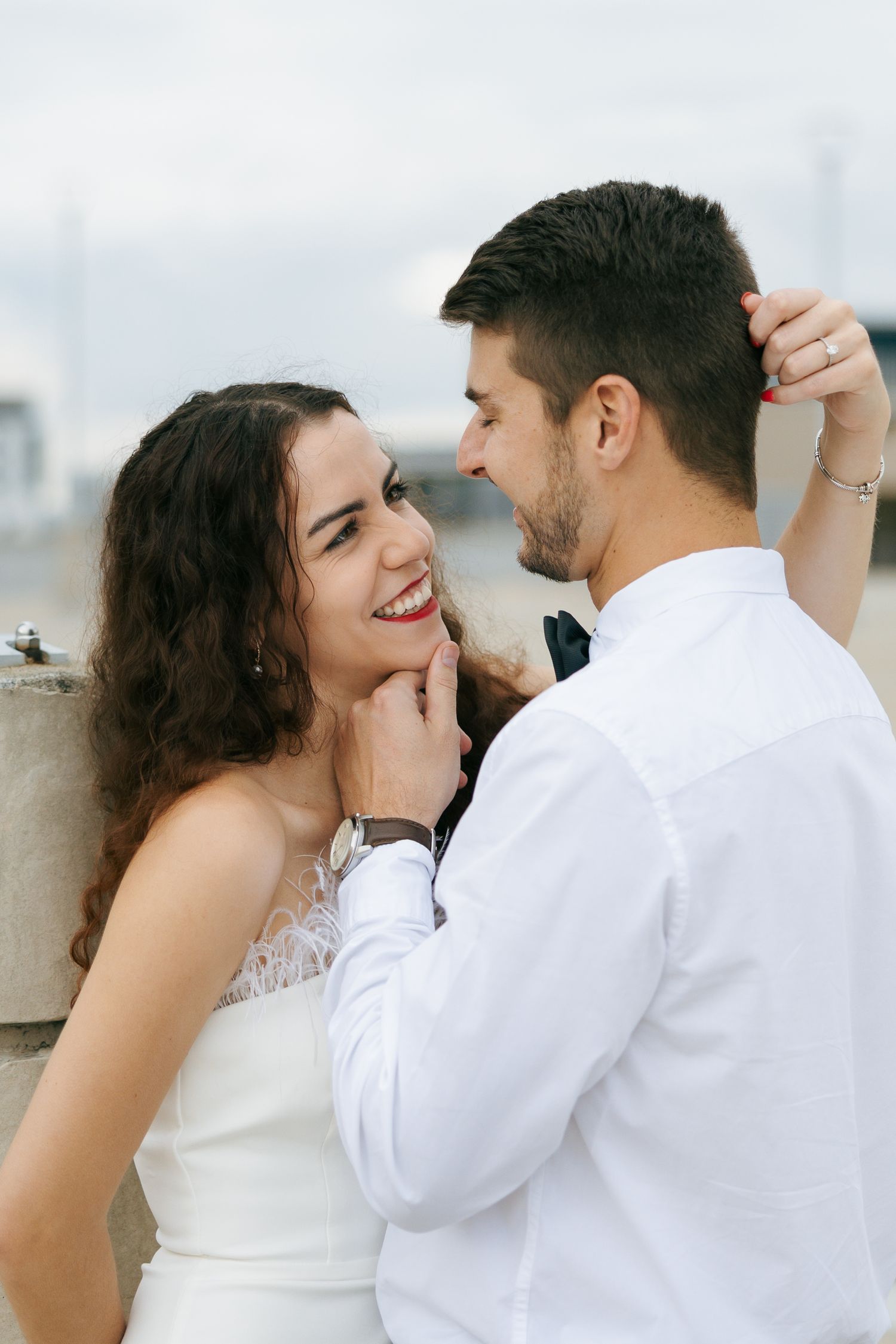 couple looking each other in the eyes