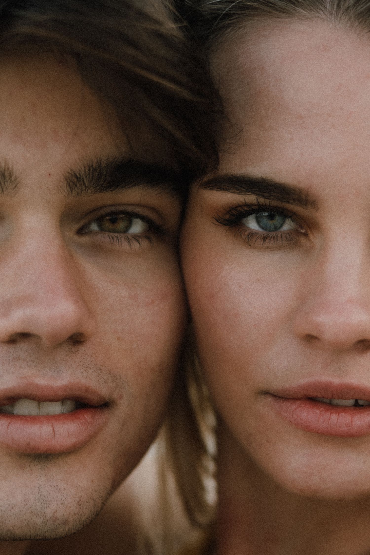 close up of a couple face