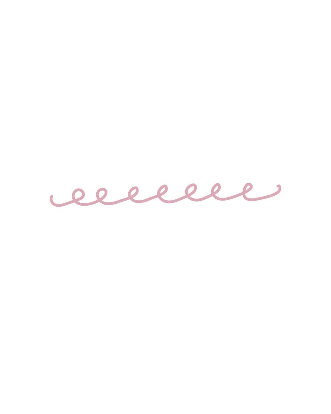 A continuous pink spiral line forming a decorative curly pattern.
