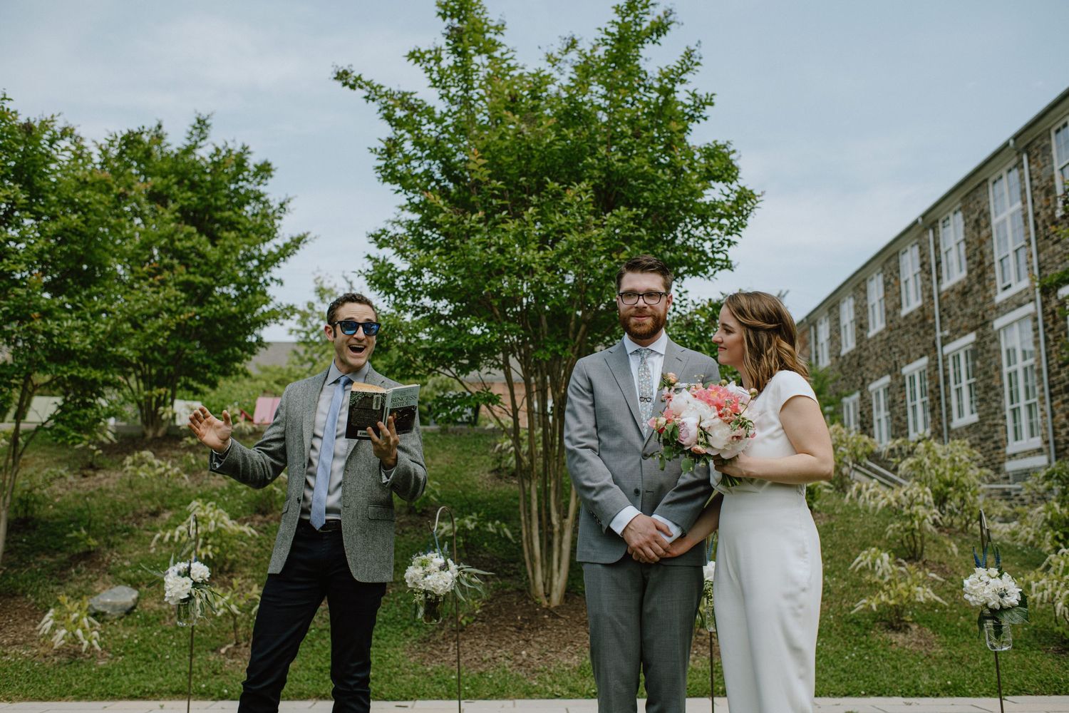 wedding ceremony in summer at union mill