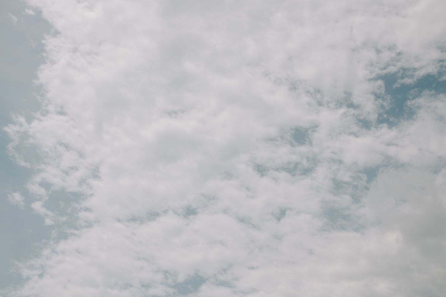 Wispy white clouds drift across a bright blue summer sky.