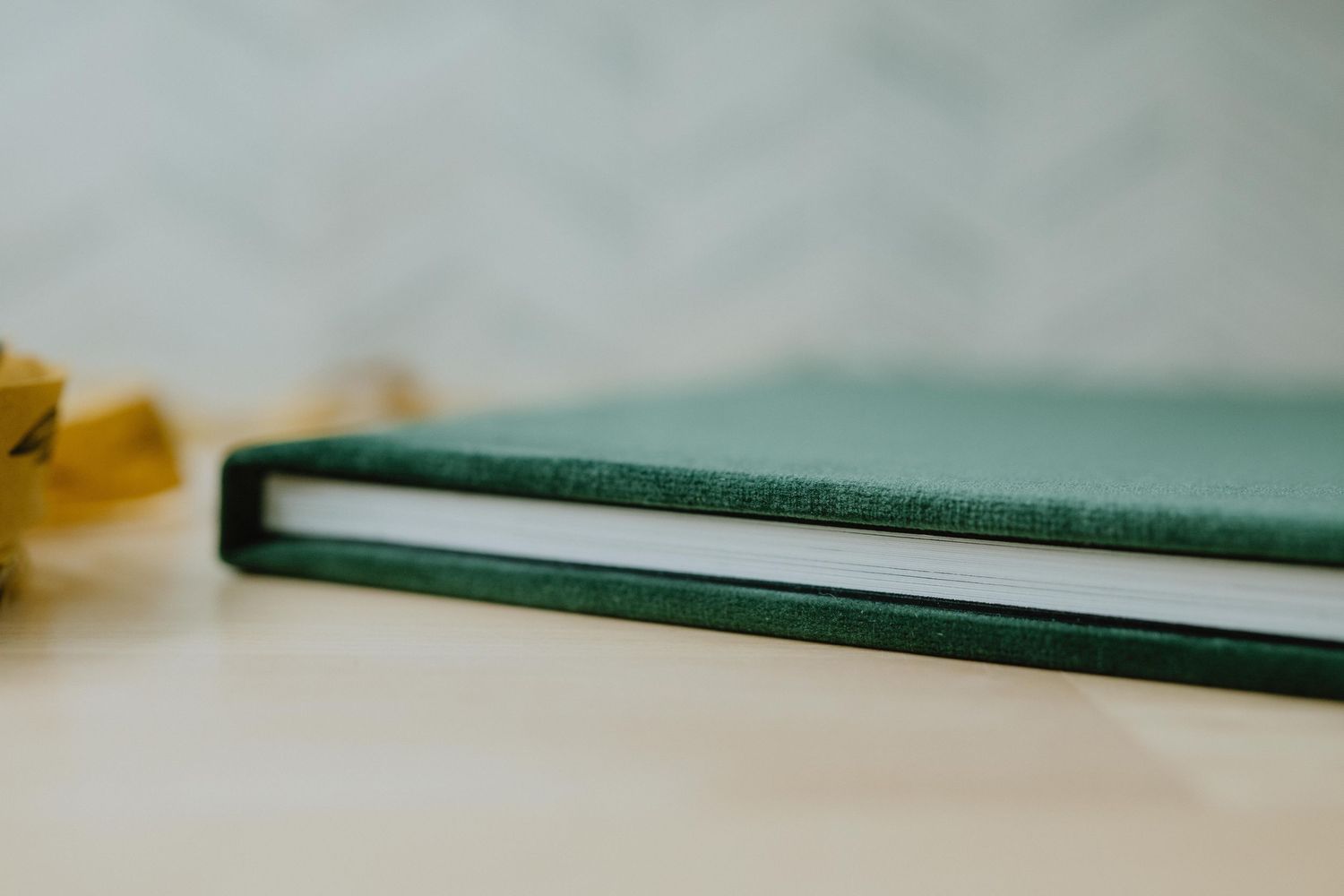 Close-up view of book binding edge detail.