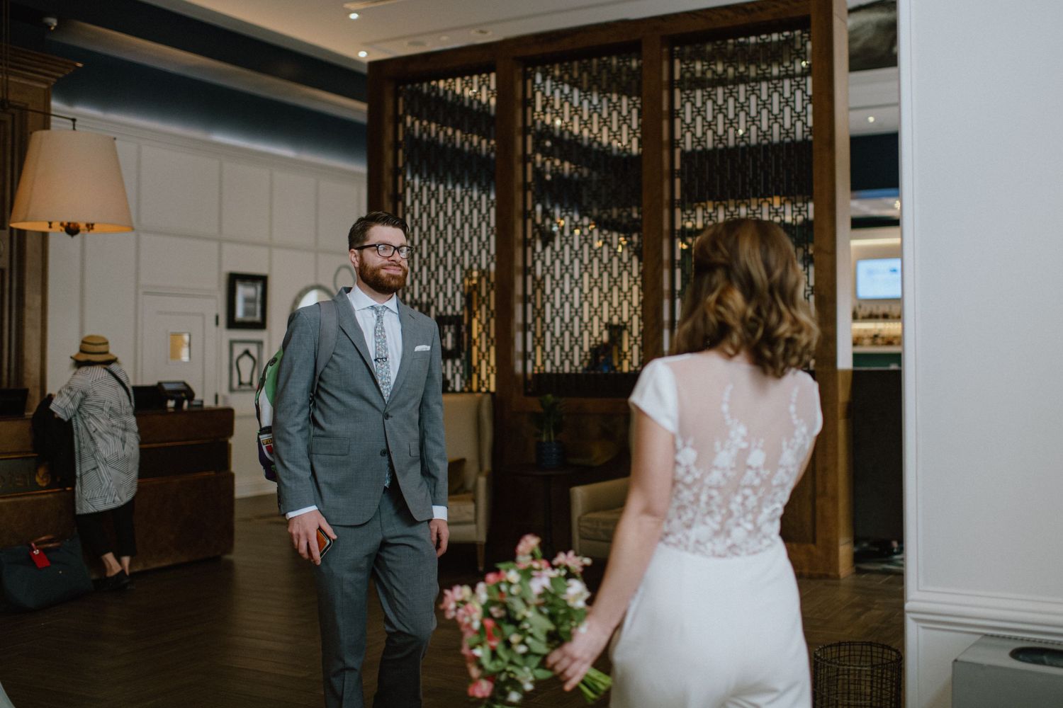 bride sees groom for first time
