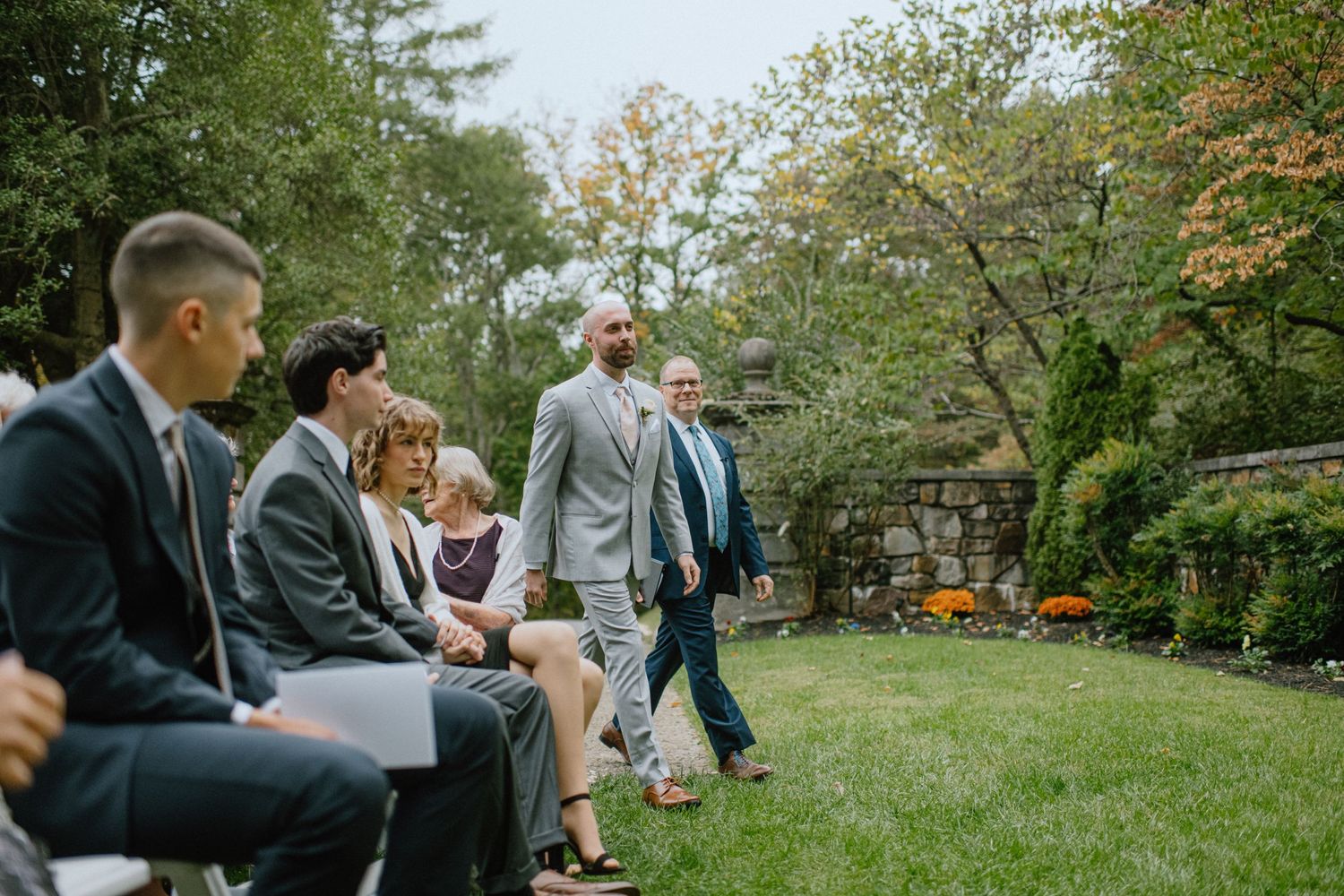 groom enters ceremony
