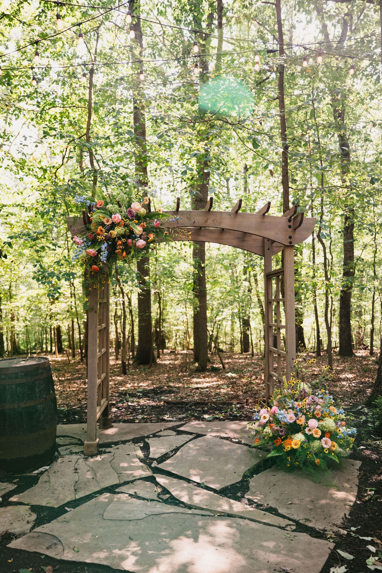 wedding ceremony arbor at camp hidden valley