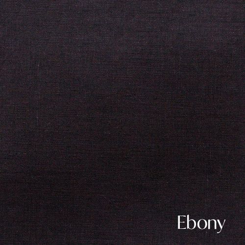 Ebony text displayed in white letters against a dark background.