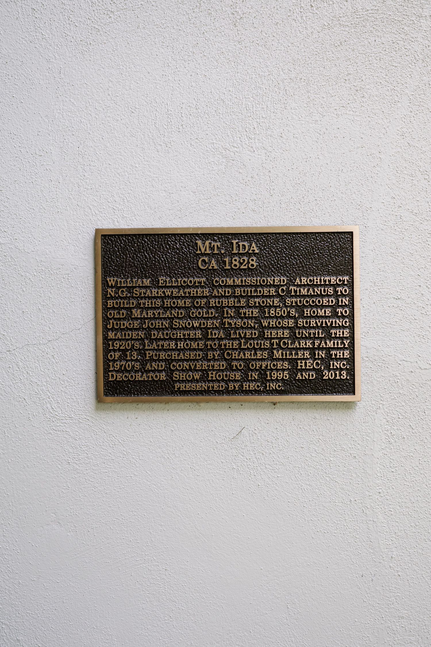 inn at mt. ida plaque