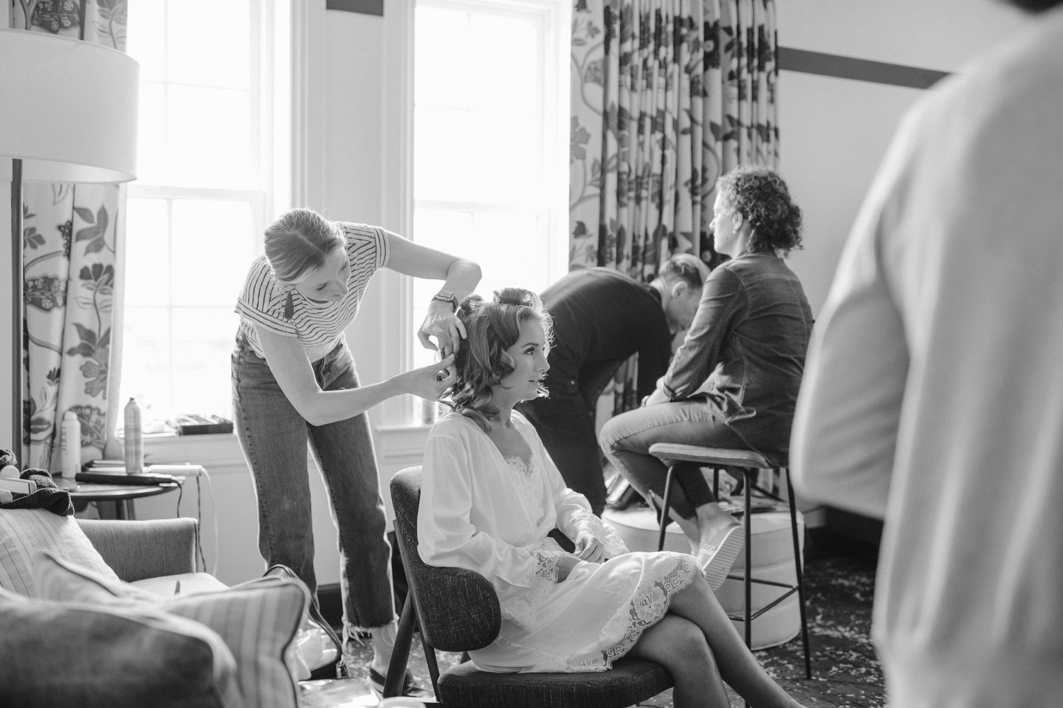 bride getting ready at revival hotel