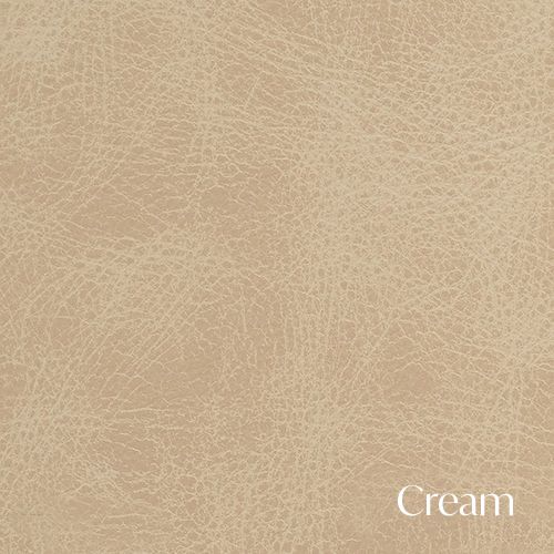 Beige leather texture with subtle grain pattern and cream colored text overlay in the corner.