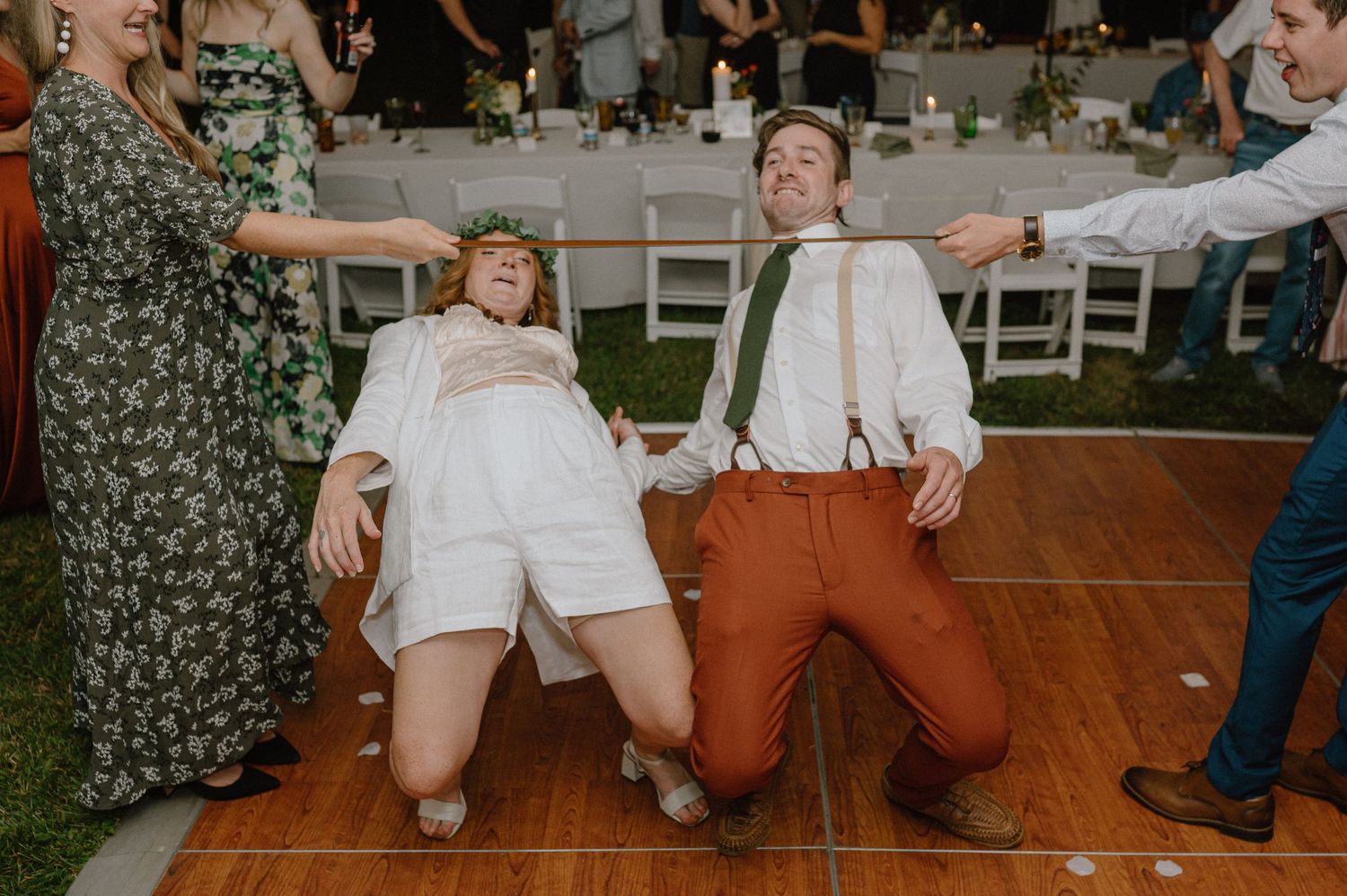 bride and groom on the dance floor wedding reception backyard wedding maryland documentary wedding photographer