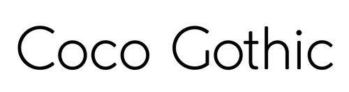Coco Gothic text displayed in elegant serif typography.