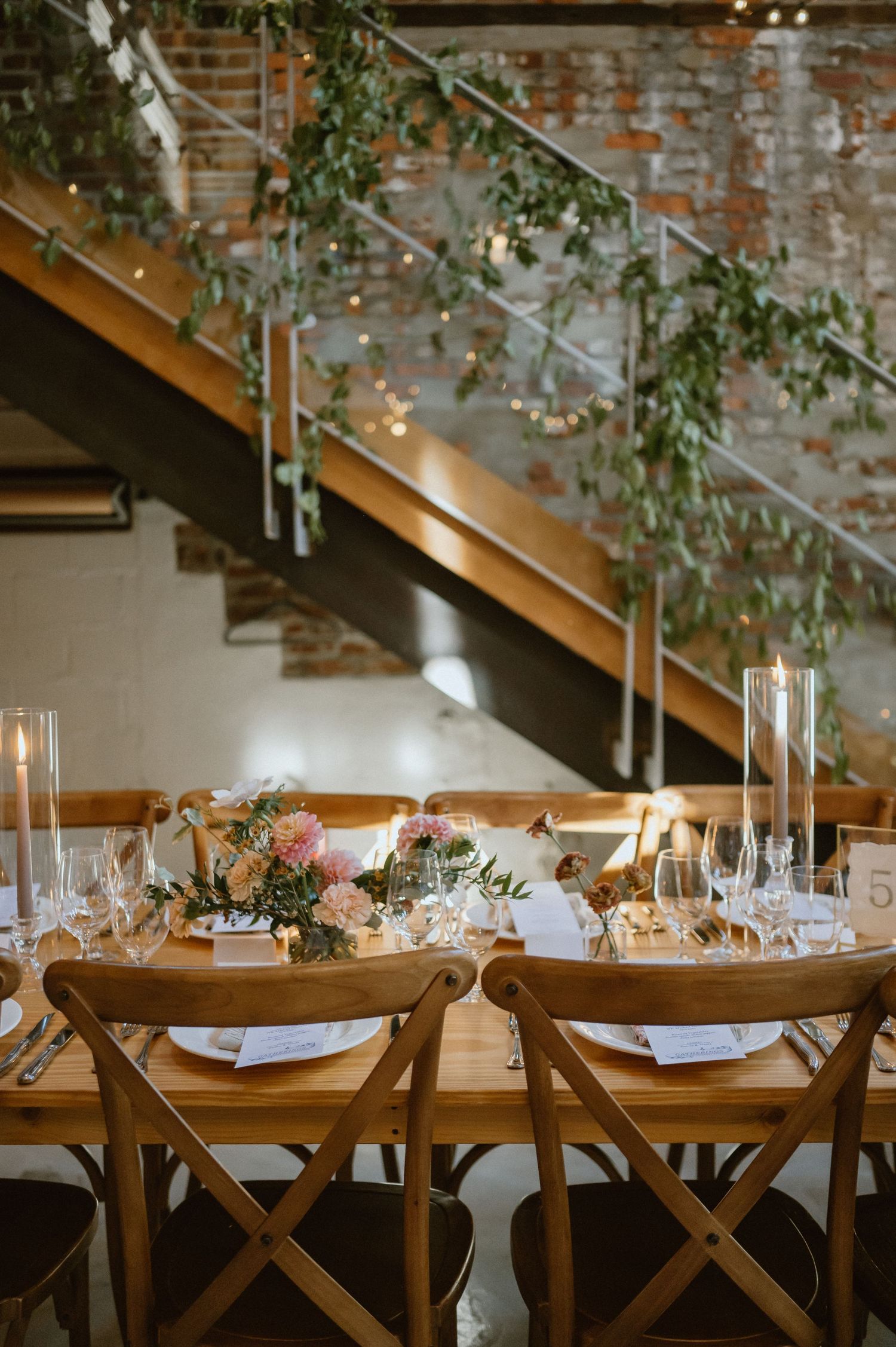 reception decor on table at at woodberry kitchen by maryland wedding photographer