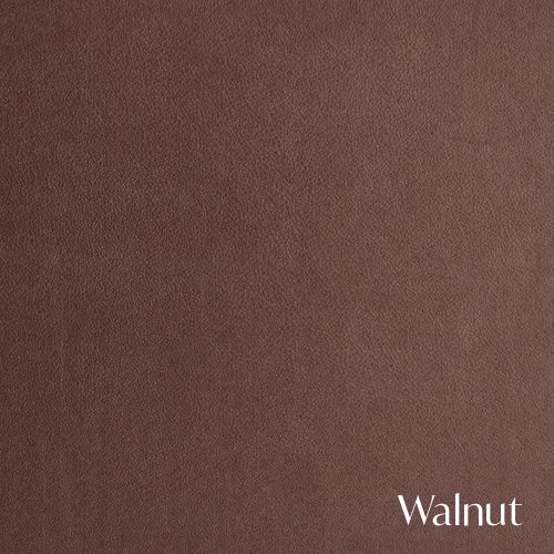 Rich walnut brown fabric sample displaying uniform matte texture.