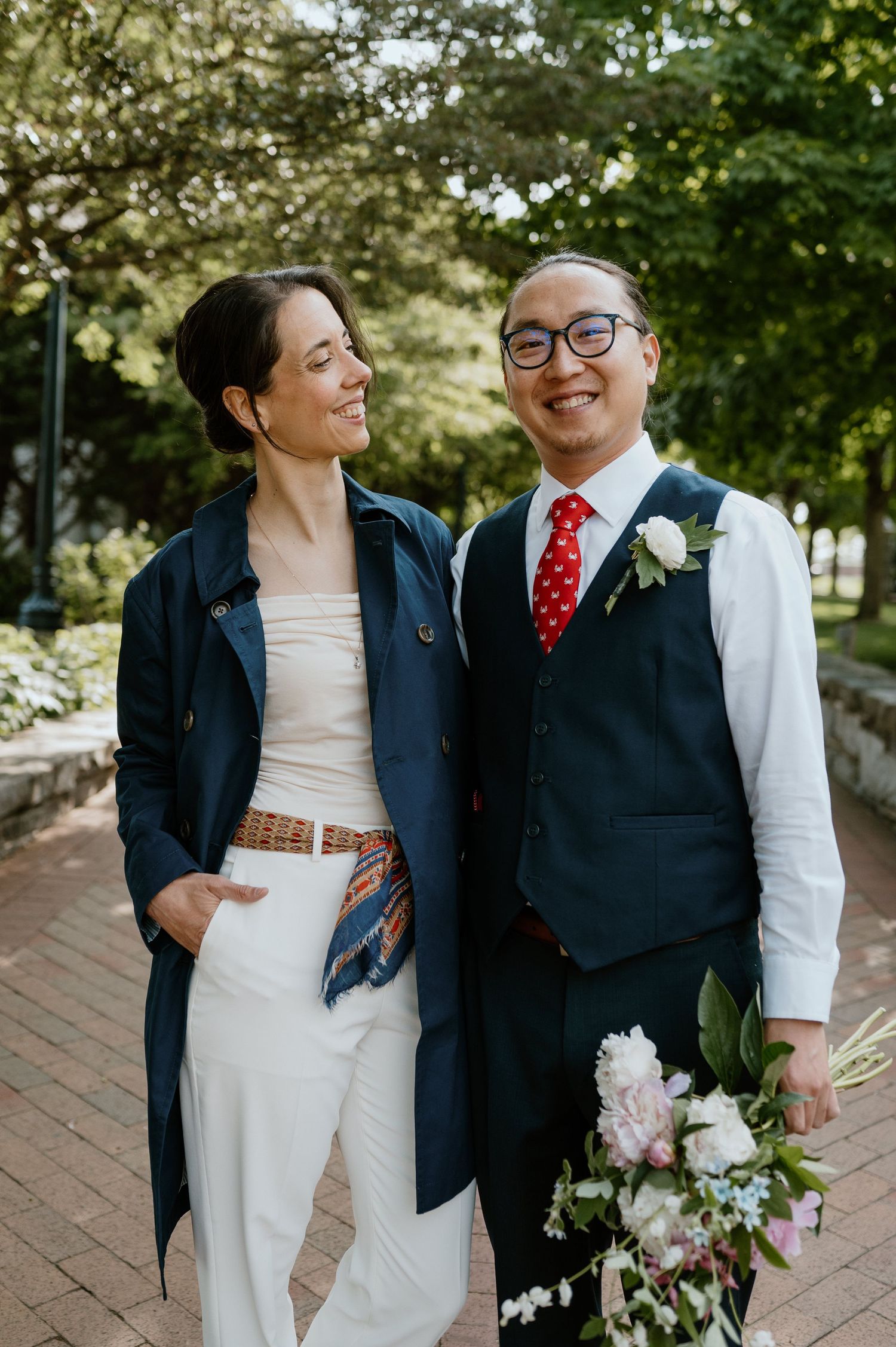 nontraditional bride and groom McClintock Distilling elopement frederick maryland