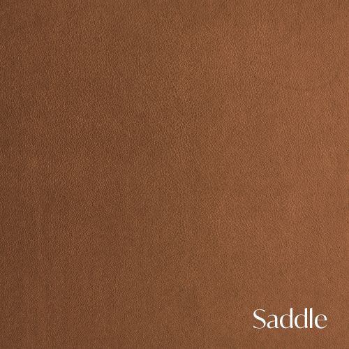 Rich brown saddle leather with a smooth surface and natural hide texture.