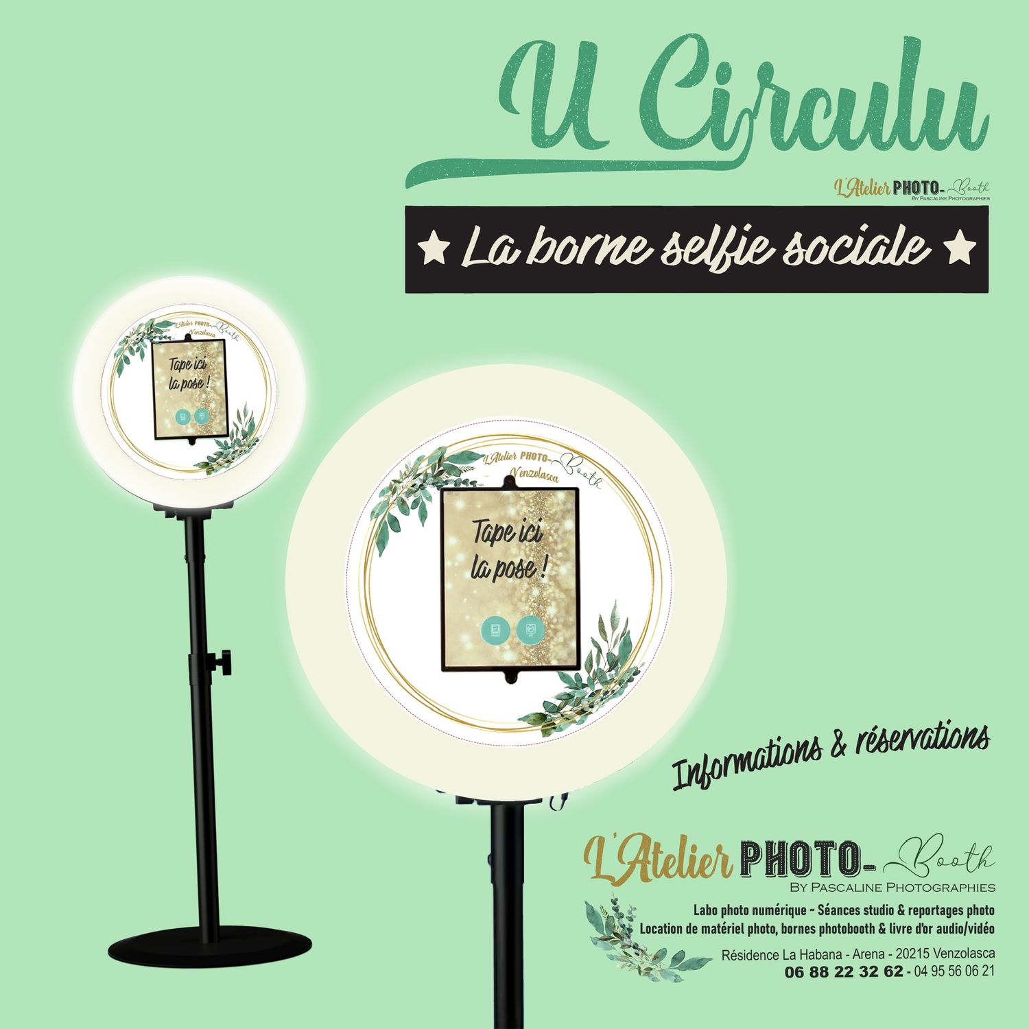Photomaton, photobooth, borne photo U circulu
LOCATION DE BORNES PHOTOBOOTH ET LIVRE D’OR AUDIO ET VIDEO DANS TOUTE LA RÉGION CORSE