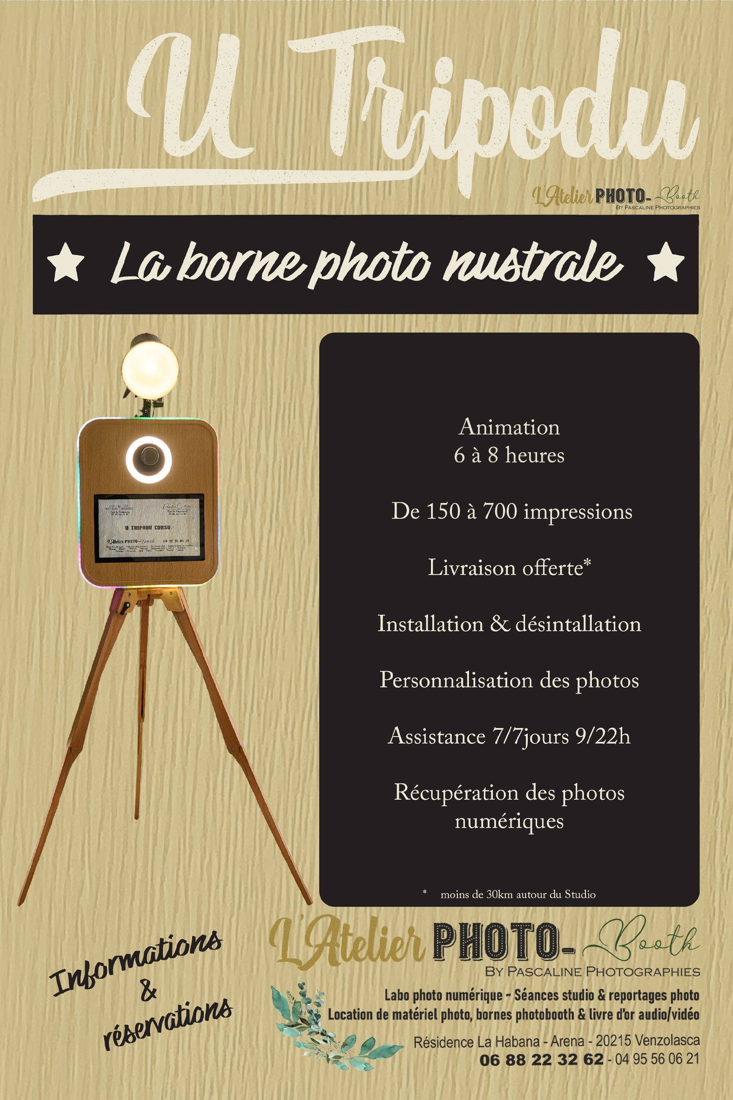 LOCATION DE BORNES PHOTOBOOTH LIVRE D’OR AUDIO ET VIDEO en CORSE L'Atelier PHOTO-Booth by Pascaline Photographies Venzolasca Haute-Corse