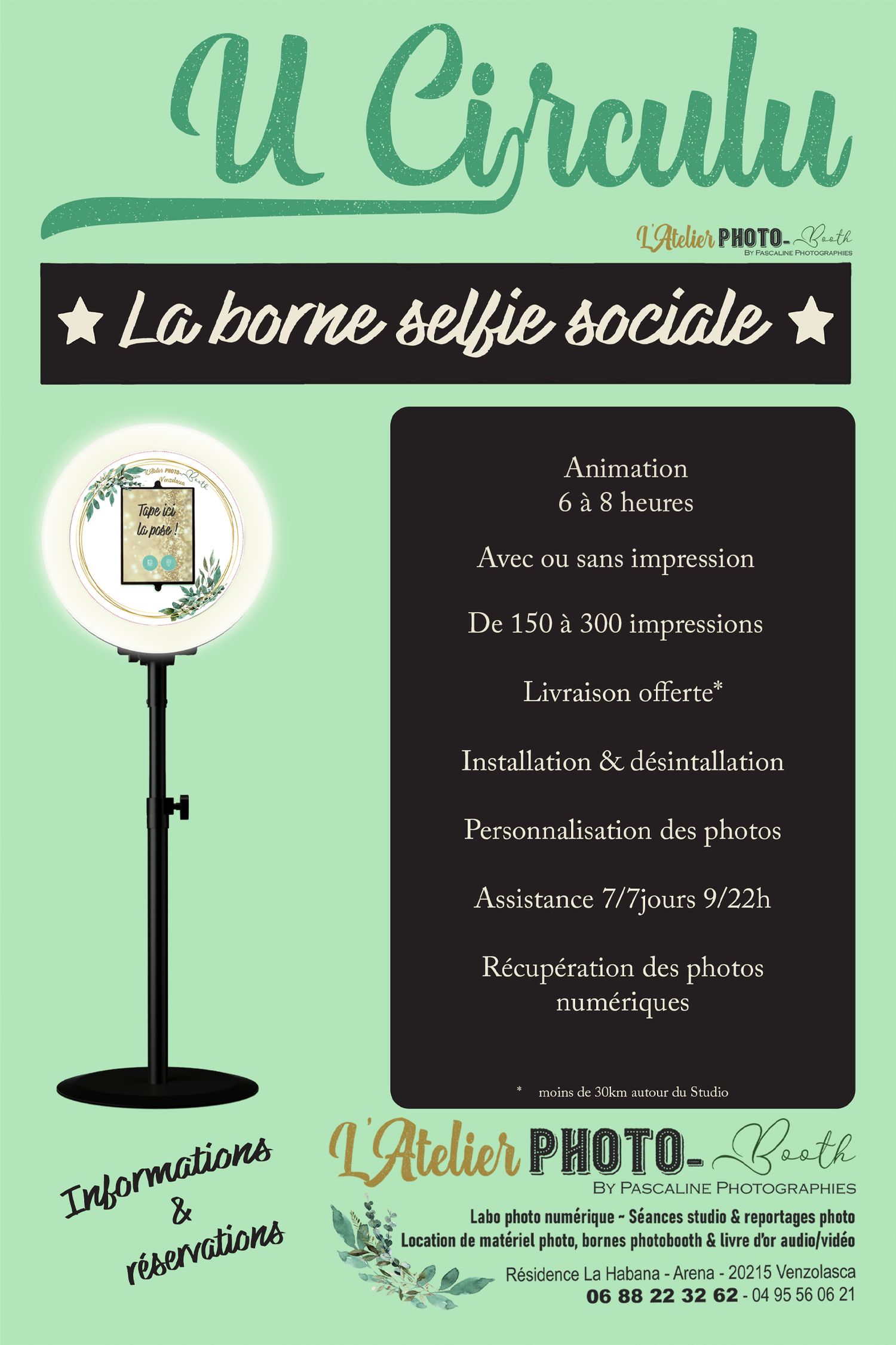 LOCATION DE BORNES PHOTOBOOTH LIVRE D’OR AUDIO ET VIDEO en CORSE L'Atelier PHOTO-Booth by Pascaline Photographies Venzolasca Haute-Corse