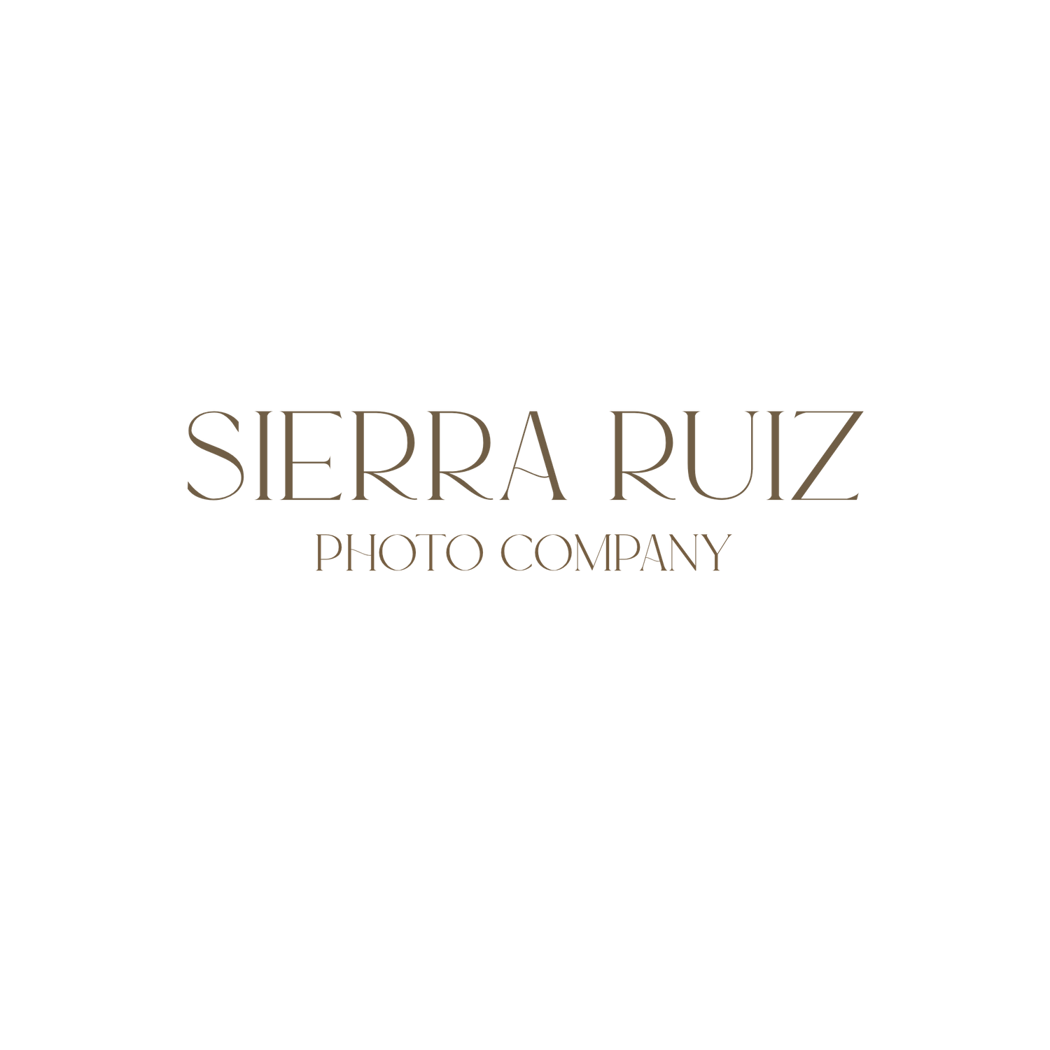 Sierra Ruiz Photo Company text logo in metallic gold on black background.