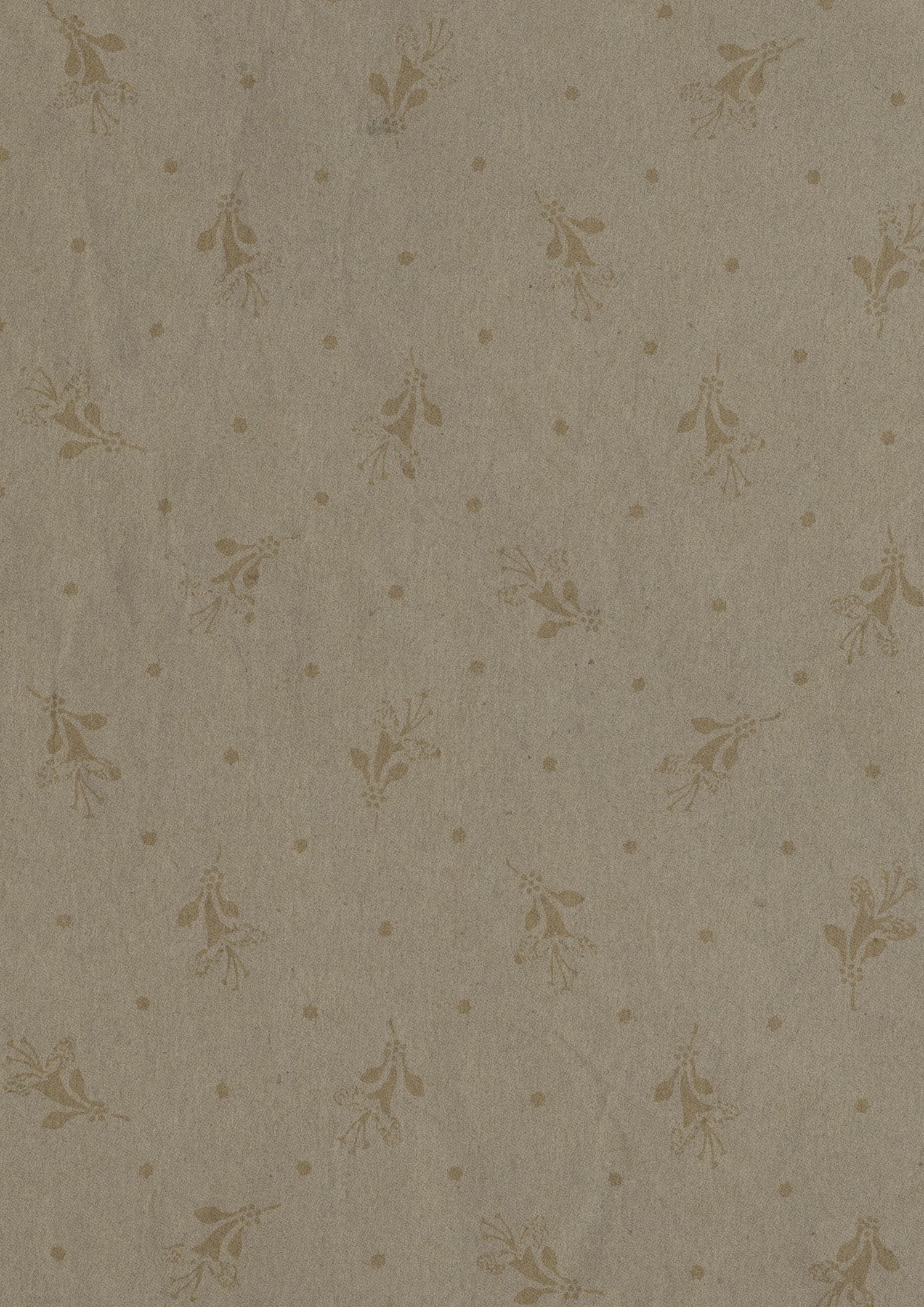 Sage green fabric with subtle tone-on-tone floral sprigs and dot pattern, perfect for elegant home decor or quilting projects.