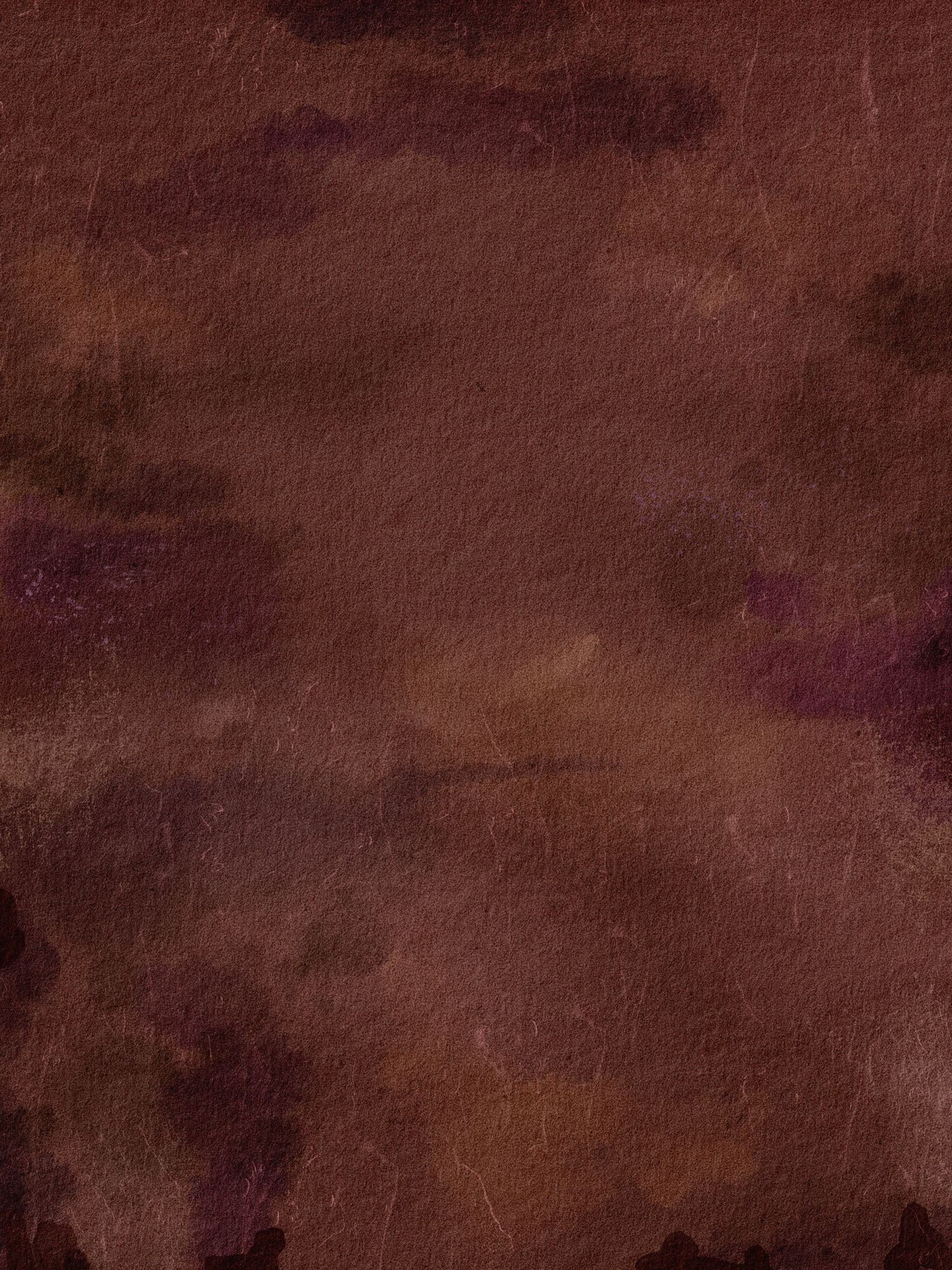 Abstract dark burgundy and brown watercolor texture background with moody purple undertones.