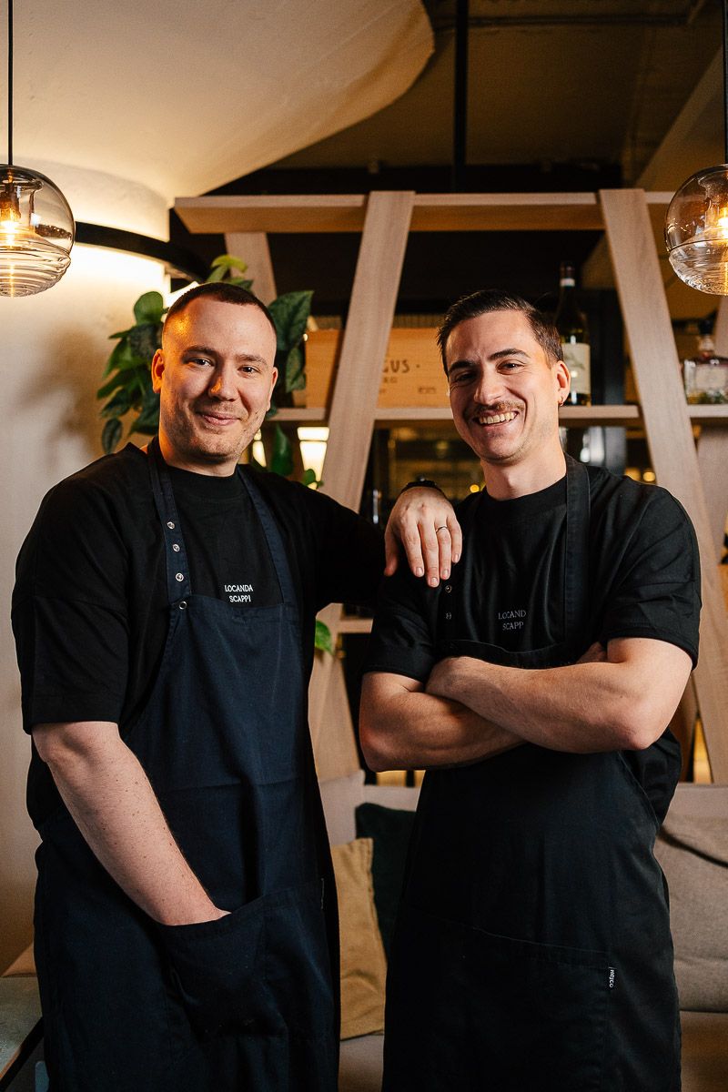 The team at Locanda Scappi: Stefano Mancusi and Simone Portas, Helsinki Italian restaurant