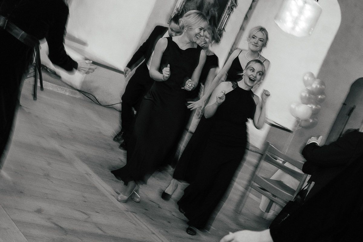 People dancing at a dissertation party in Helsinki